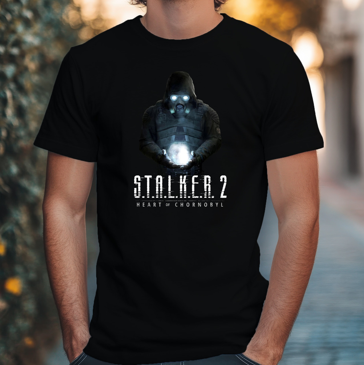 Чоловіча футболка з принтом "S.T.A.L.K.E.R. 2 - 004" Чорний, 3XL