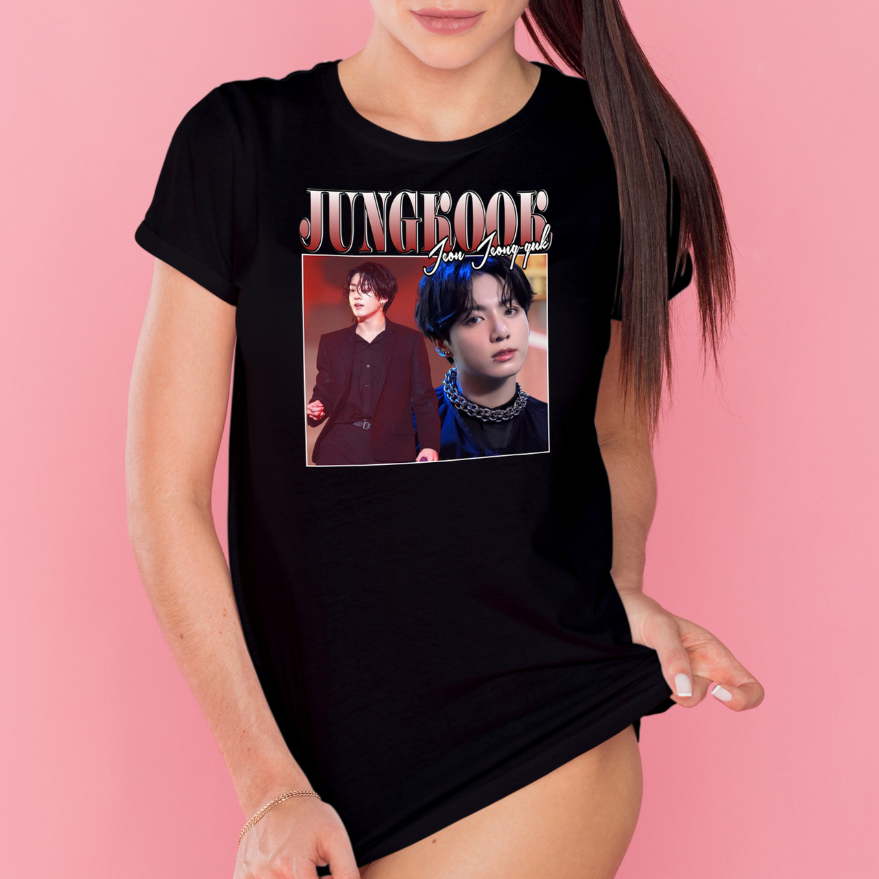 Жіноча футболка BTS Jungkook – 001 Чорний, XL