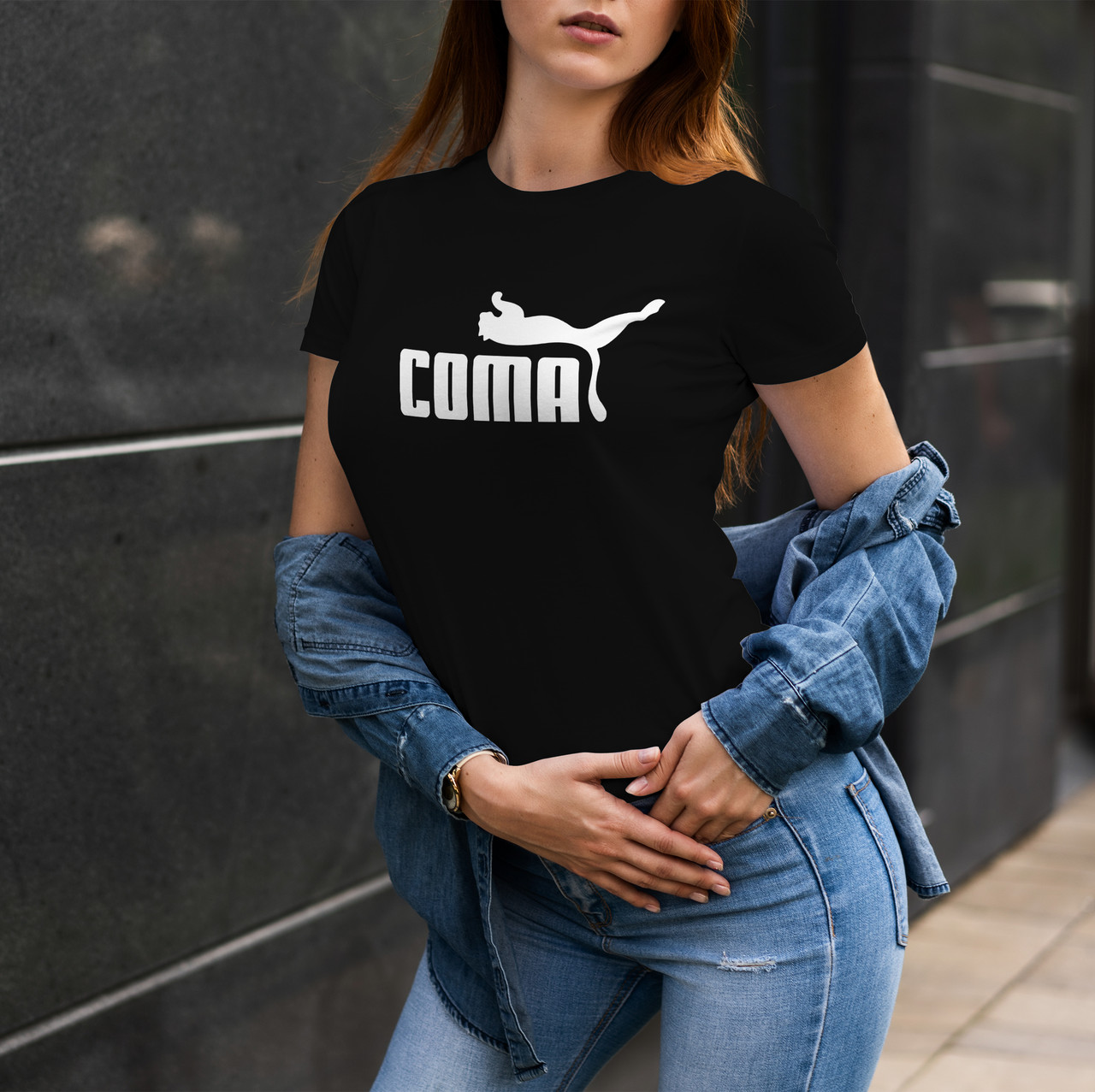 Жіноча футболка "coma" Чорний, 3XL