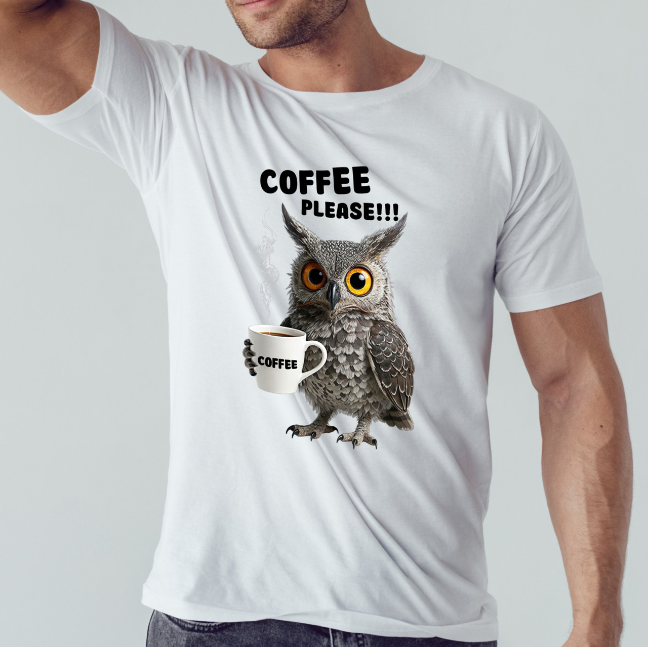 Футболка чоловіча "Coffee Please" Білий, XL