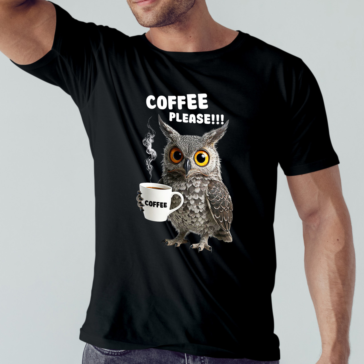 Футболка чоловіча "Coffee Please" Чорний, M