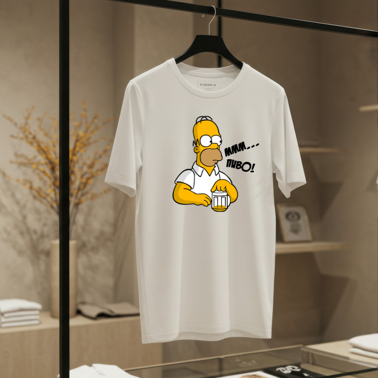 Футболка чоловіча "ммм... пиво!" Білий, XL